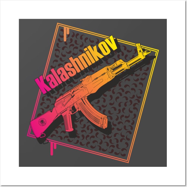 Colorful Kalashnikov assault rifle Wall Art by FAawRay